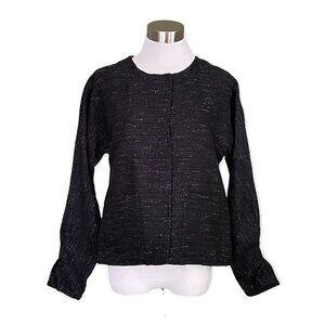 Babette SF Black Woven Blazer Jacket Art 2 Wear Women's XXS Artsy Pleated Cuff